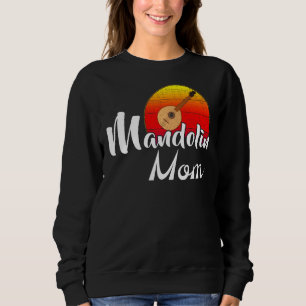 Vintage Mandolin Mama Retro Sunset Funny Music Sweatshirt