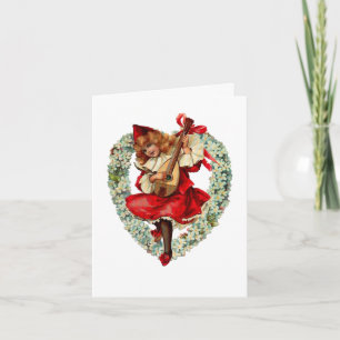 Vintage Mandoline-Valentinkarte Feiertagskarte