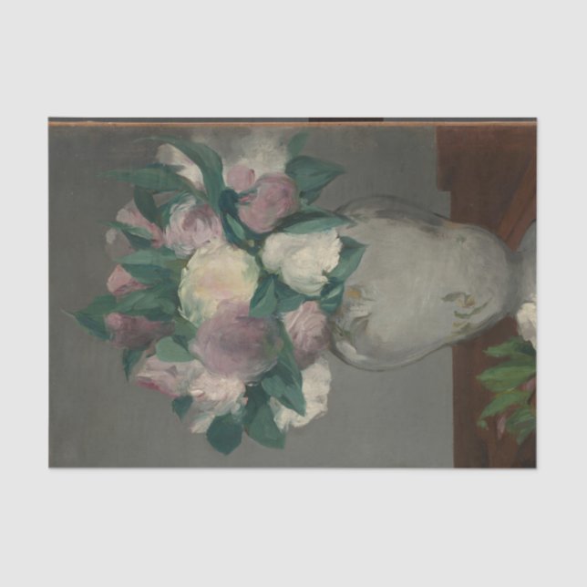 Vintage Manet Painting Peonies in Vase Seidenpapier (Vorderseite)
