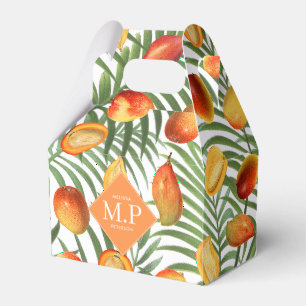 Vintage Mango & Greenery Sommer Frucht Monogramm Geschenkschachtel