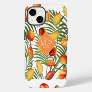 Vintage Mango & Grünpflanzen Sommerfrucht Monogram Case-Mate iPhone 14 Hülle