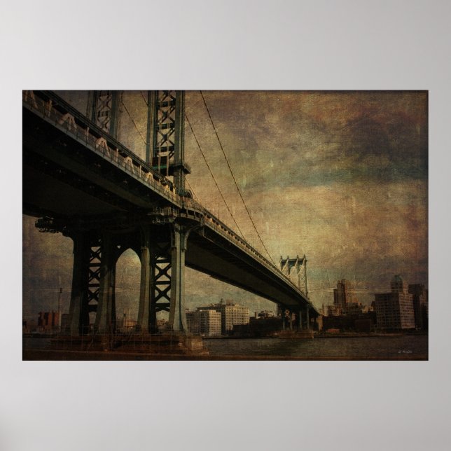 Vintage Manhattan-Brücke Poster (Vorne)