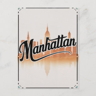 Vintage Manhattan NYC Postkarte