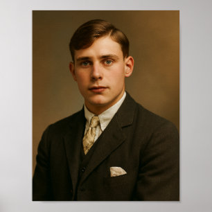 Vintage-Mann-Foto Poster
