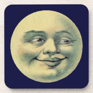 Vintage Mann im Mond Untersetzer
