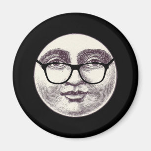 Vintage Mann im Mond Vollgesicht-Brille schwarz we Magnet