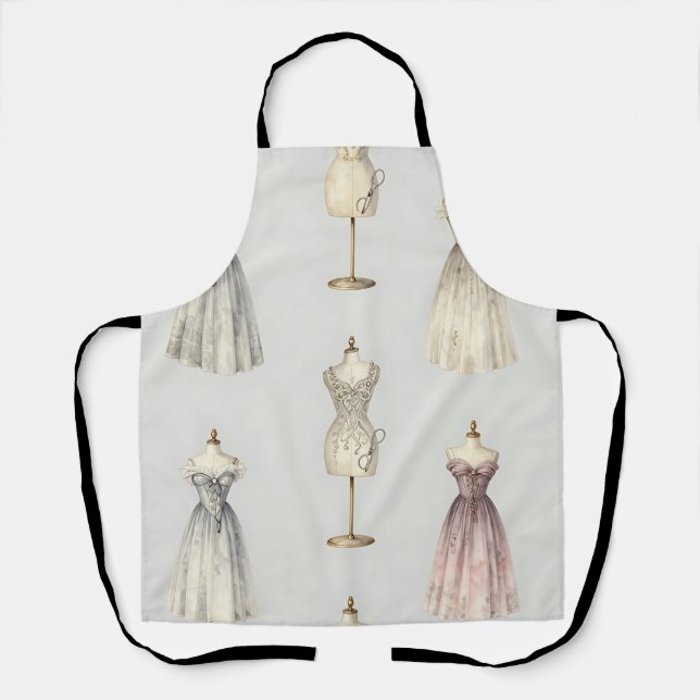 Vintage Mannequin Ballgown Pattern Schürze (Vorderseite)