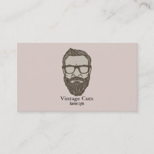 Vintage-Männer-Retro-Friseursalon-Rasur & Haarschn Visitenkarte