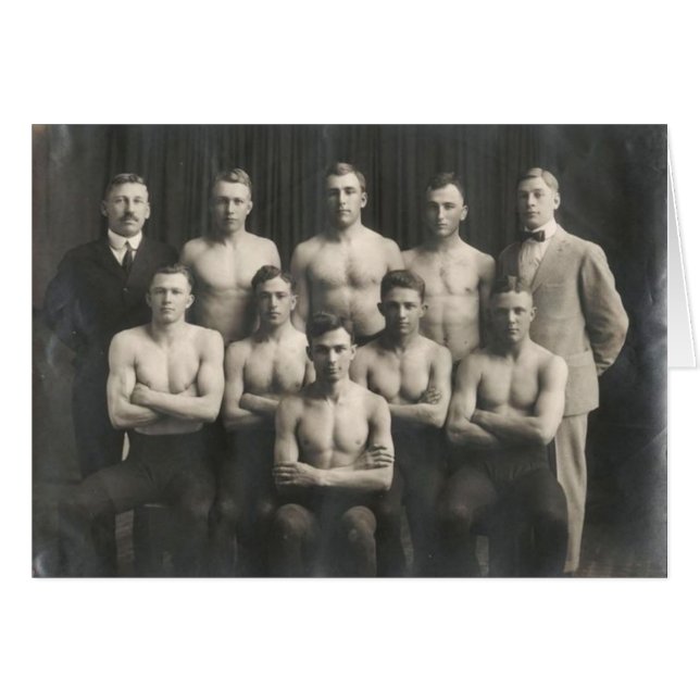 Vintage-Männer-Ringerteam (Vorderseite (Horizontal))