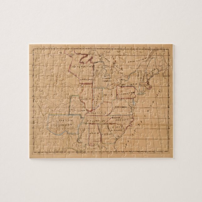 Vintage Manuskript-Karte der Vereinigten Staaten ( Puzzle (Horizontal)