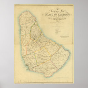 Vintage Map of Barbados (1846) Poster