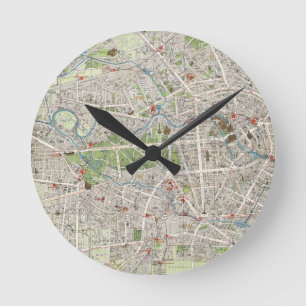 Vintage Map of Berlin Germany (1905) Runde Wanduhr