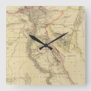 Vintage Map of Egypt (1832) Quadratische Wanduhr