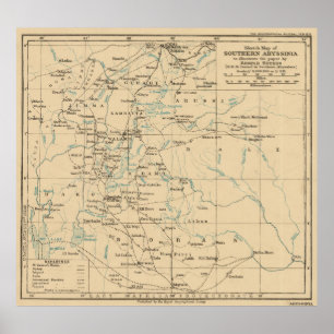Vintage Map of Ethiopia (1919) Poster