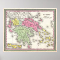 Vintage Map of Greece (1853)