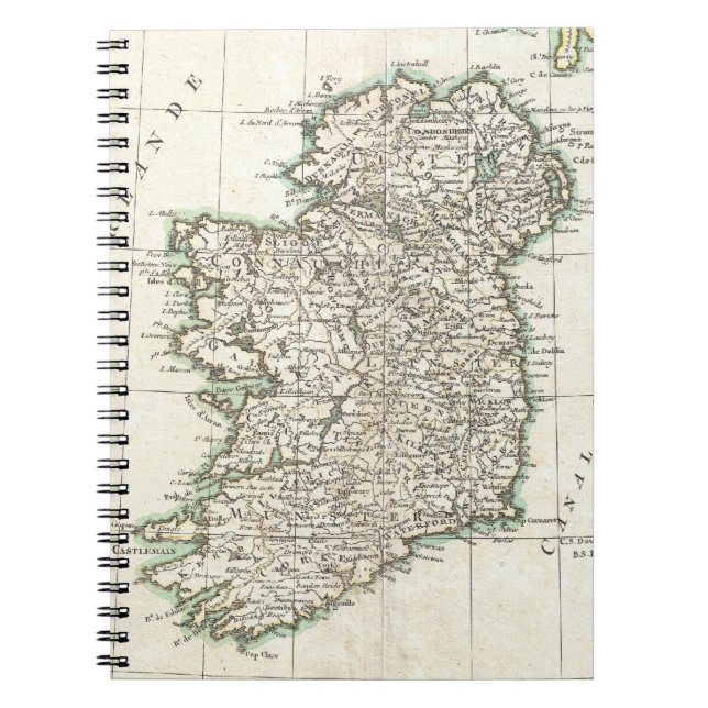 Vintage Map of Ireland (1771) Notizblock (Vorderseite)