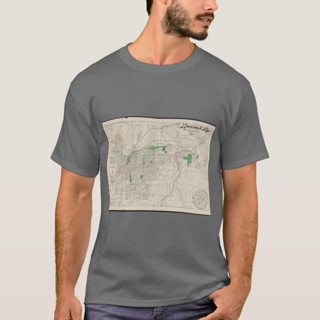 Vintage Map of Kansas City 1893 T-Shirt (Vorderseite)