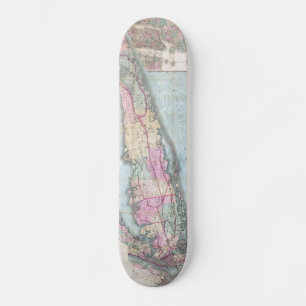 Vintage Map of Long Island 1880 Skateboard