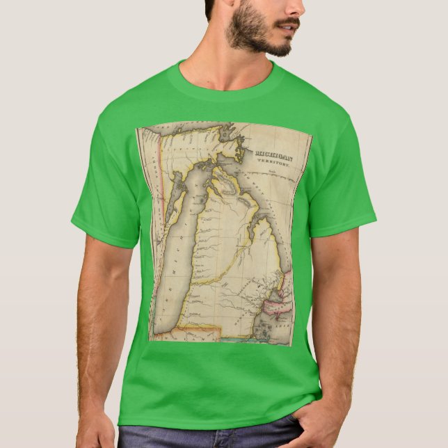 Vintage Map of Michigan 1822 T-Shirt (Vorderseite)