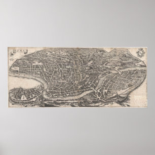 Vintage Map of Rome Italy (1652) Poster