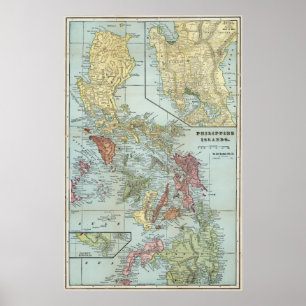 Vintage Map of The Philippines (1898) Poster