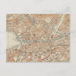 Vintage Map of Zurich Switzerland (1913) Postkarte