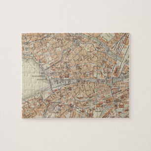 Vintage Map of Zurich Switzerland (1913) Puzzle