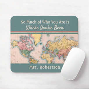 Vintage Map World Atlas Travel Lover's Mousepad