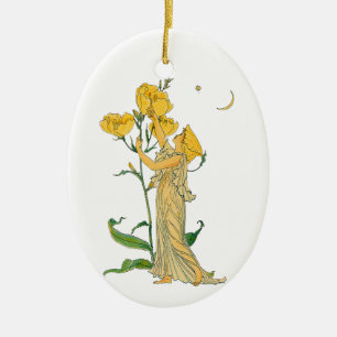 Vintage Märchen, Abend Primrose, Walter Krane Keramik Ornament