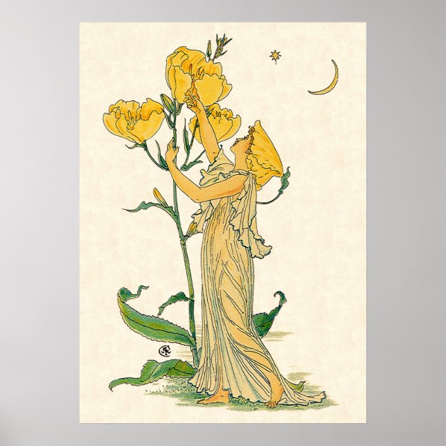 Vintage Märchen, Abend Primrose, Walter Krane Poster (Vorne)
