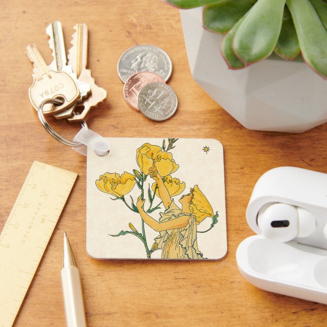 Vintage Märchen, Abend Primrose, Walter Krane Schlüsselanhänger (Schreibtisch)