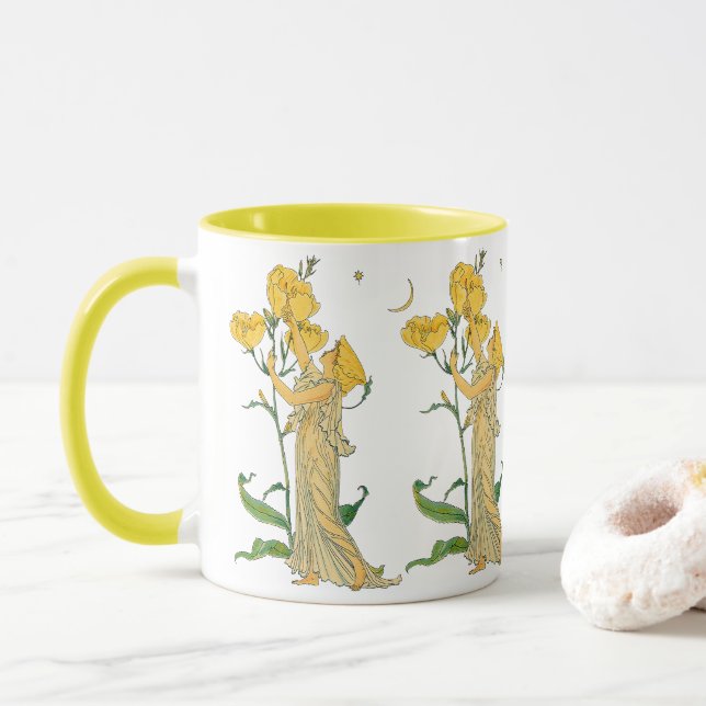 Vintage Märchen, Abend Primrose, Walter Krane Tasse (Mit Donut)