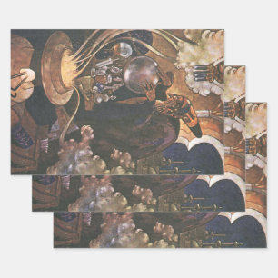 Vintage Märchen, Aladdin und die magische Lampe Geschenkpapier Set