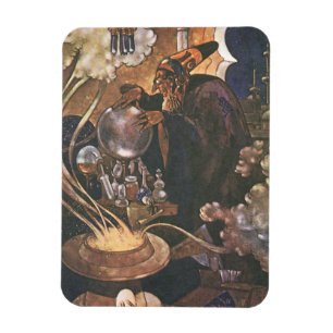 Vintage Märchen, Aladdin und die magische Lampe Magnet