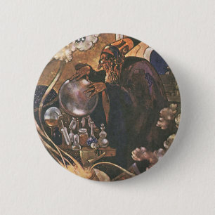 Vintage Märchen, Aladdin und Magic Lamp Button