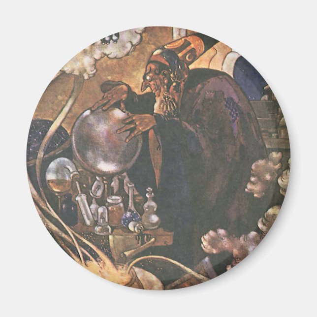 Vintage Märchen, Aladdin und Magic Lamp Magnet (Vorne)