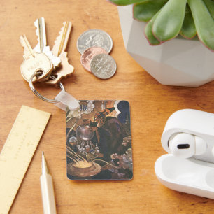 Vintage Märchen, Aladdin und Magic Lamp Schlüsselanhänger