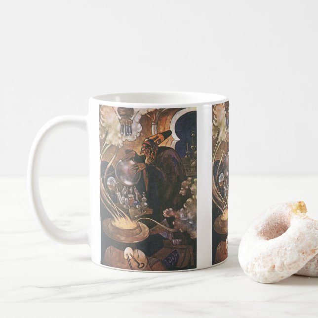 Vintage Märchen, Aladdin und Magic Lamp Tasse (Mit Donut)