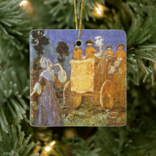 Vintage Märchen Aschenputtel und gute Fee Keramikornament