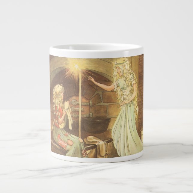 Vintage Märchen, Aschenputtel und Märchenmutter Jumbo-Tasse (Vorderseite)