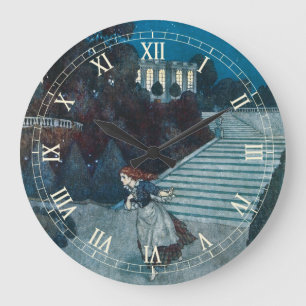 Vintage Märchen, Aschenputtel von Edmund Dulac Große Wanduhr