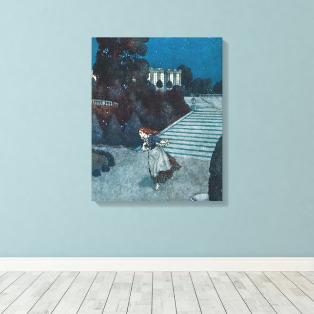 Vintage Märchen, Aschenputtel von Edmund Dulac Leinwanddruck (Insitu (Holzboden))