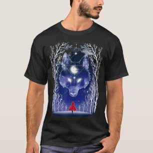 Vintage Märchen Bad Wolf und kleine Rote Reiten T-Shirt