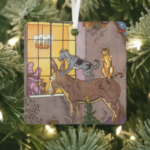 Vintage Märchen, Bremer Stadtmusiker, Hauman Ornament Aus Metall