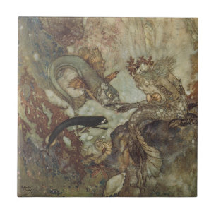 Vintage Märchen, Die Meerjungfrau von Edmund Dulac Fliese