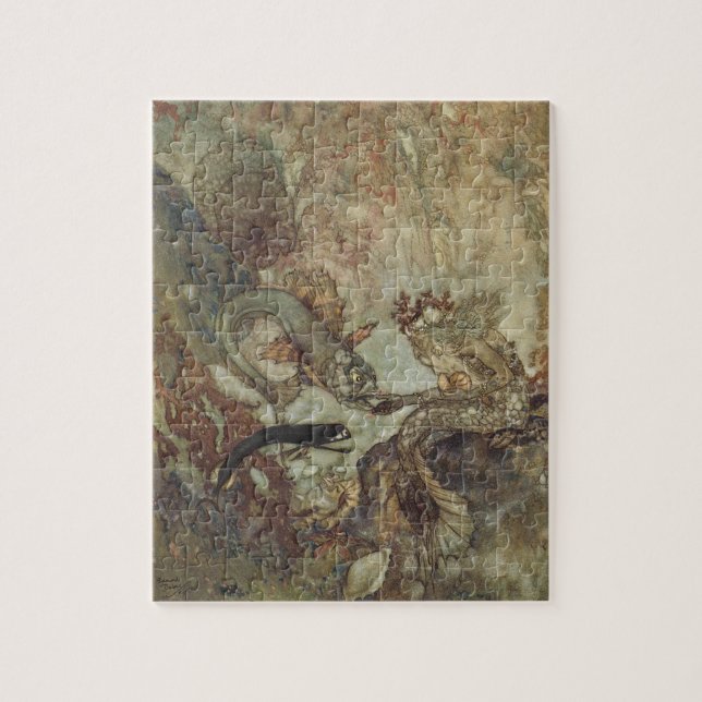 Vintage Märchen, Die Meerjungfrau von Edmund Dulac Puzzle (Vertikal)