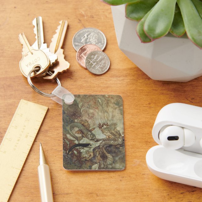 Vintage Märchen, Die Meerjungfrau von Edmund Dulac Schlüsselanhänger (Schreibtisch)