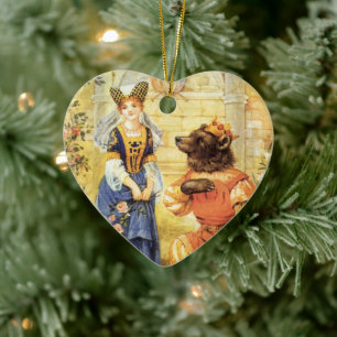 Vintage Märchen, Die Schöne und das Biest Keramikornament