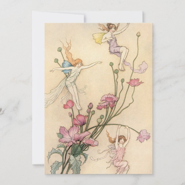 Vintage Märchen, drei Spirituosen gefüllt mit Freu (Vorderseite)