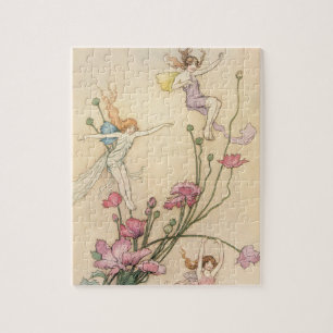 Vintage Märchen, drei Spirituosen gefüllt mit Freu Puzzle